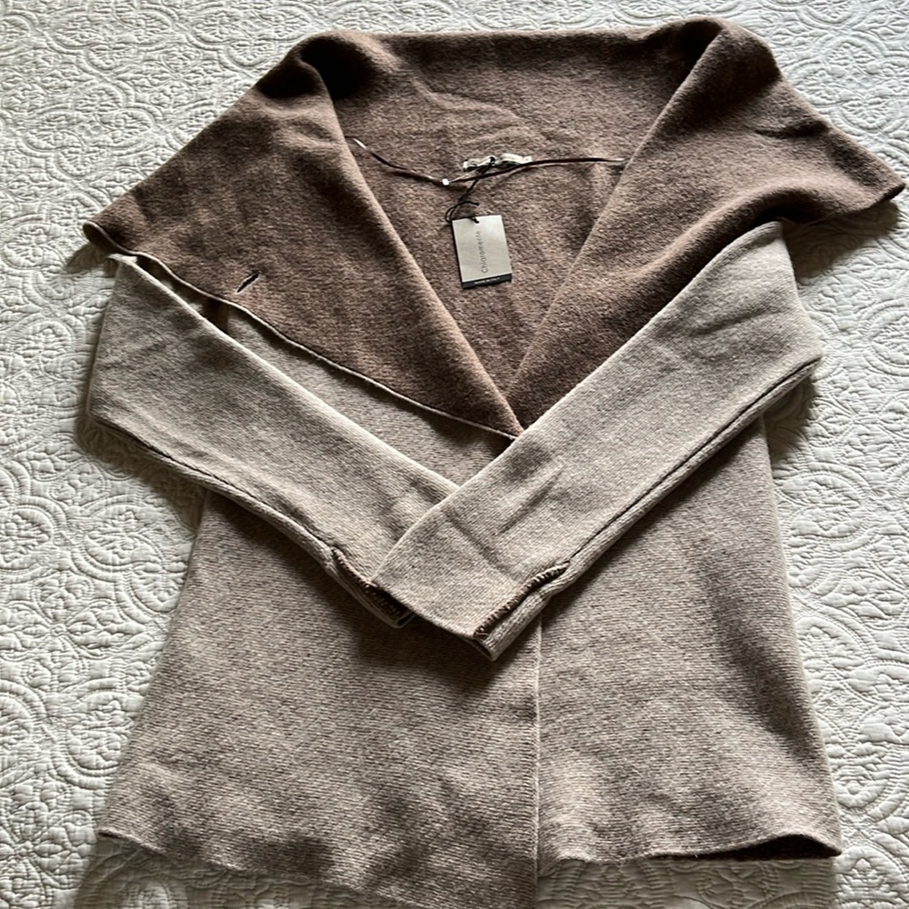 Brand new with tags taupe/ brown wool cardigan sweater.